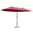 4.6m Garden Parasol Double-Sided Sun Umbrella Patio Market Shelter Canopy Shade Outdoor Wine Red