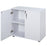 2-Tier Locking Office Storage Cabinet File Organisation w/ Feet Melamine Coating Aluminium Handles 2 Keys Stylish White