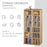 204 CD Media Display Shelf Unit Set of 2 Blu-Ray DVD Tower Rack w/ Adjustable Shelves Bookcase Storage Organiser, Natural Wood Color