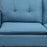 2 Seater Sofas for Living Room, Fabric Couch, Button Tufted Love Seat with Cushions, Dark Blue