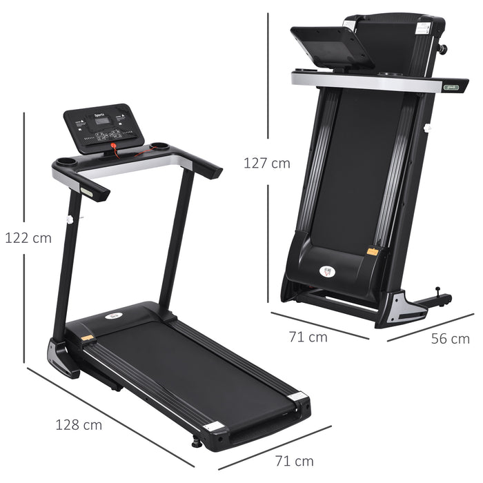 HOMCOM 500W Motorised Treadmill 1 12km h Folding Frame w Wheels 12 Preset Programs LCD Screen Running Machine Safety Button Home Gym Office Fitness Exercise QuidsIn Superstore