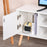 Modern TV Stand for TVs up to 42'' Flat Screen, TV Console Cabinet with Storage Shelf, Drawers, Cable Hole, Living Room and Office, White