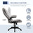 Ergonomic Office Chair Comfortable Desk Chair with Armrests Adjustable Height Reclining and Tilt Function Grey