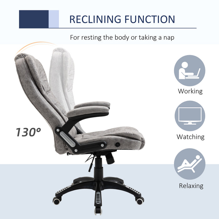 Ergonomic Office Chair Comfortable Desk Chair with Armrests Adjustable Height Reclining and Tilt Function Grey