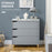 Drawer Chest, 3-Drawer Storage Cabinet Unit with Pine Wood Legs for Bedroom Grey