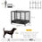 43" Heavy Duty Metal Dog Crate Pet Cage with Tray Wheeled Dog Kennel - Black (Large)