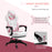 Ergonomic Racing Gaming Chair Office Desk Chair Adjustable Height Recliner with Wheels, Headrest, Lumbar Support, Retractable Footrest, Pink