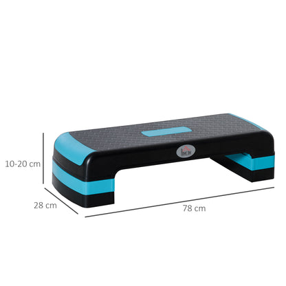 HOMCOM Aerobic Step, 10cm, 15cm & 20cm Height Adjustable Steppers for Exercise Workout, Nonslip Step Board Great for Home & Office