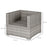 Outdoor Patio Furniture Single Rattan Sofa Chair Padded Cushion All Weather for Garden Poolside Balcony Grey