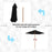 2.5m Wood Garden Parasol Sun Shade Patio Outdoor Wooden Umbrella Canopy Black