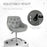 Home Office Chair Velvet Ergonomic Computer Chair Comfy Desk Chair with Adjustable Height, Arm and Back Support, Grey