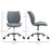 Mid Back Swivel Chair w/360° Swivel Height, thick sponge padded, Adjustable Home Office Linen Fabric Grey