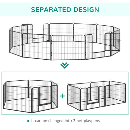Heavy Duty Puppy Play Pen, 12 Panels Pet Exercise Pen for Indoors, Outdoors, Pet Playpen for Small Dogs, 60Hcm
