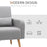 Accent Chair, Linen-Touch Armchair, Upholstered Leisure Lounge Sofa, Club Chair with Wooden Frame, Grey