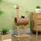 Cat Tree for Indoor Cats Cute Giraffe Kitten Play Tower w/ Scratching Posts, Tunnel, Toy Ball, 48.5 x 34.5 x 101cm - Beige