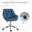 Home Office Chair Velvet Ergonomic Computer Chair Comfy Desk Chair with Adjustable Height, Arm and Back Support, Blue