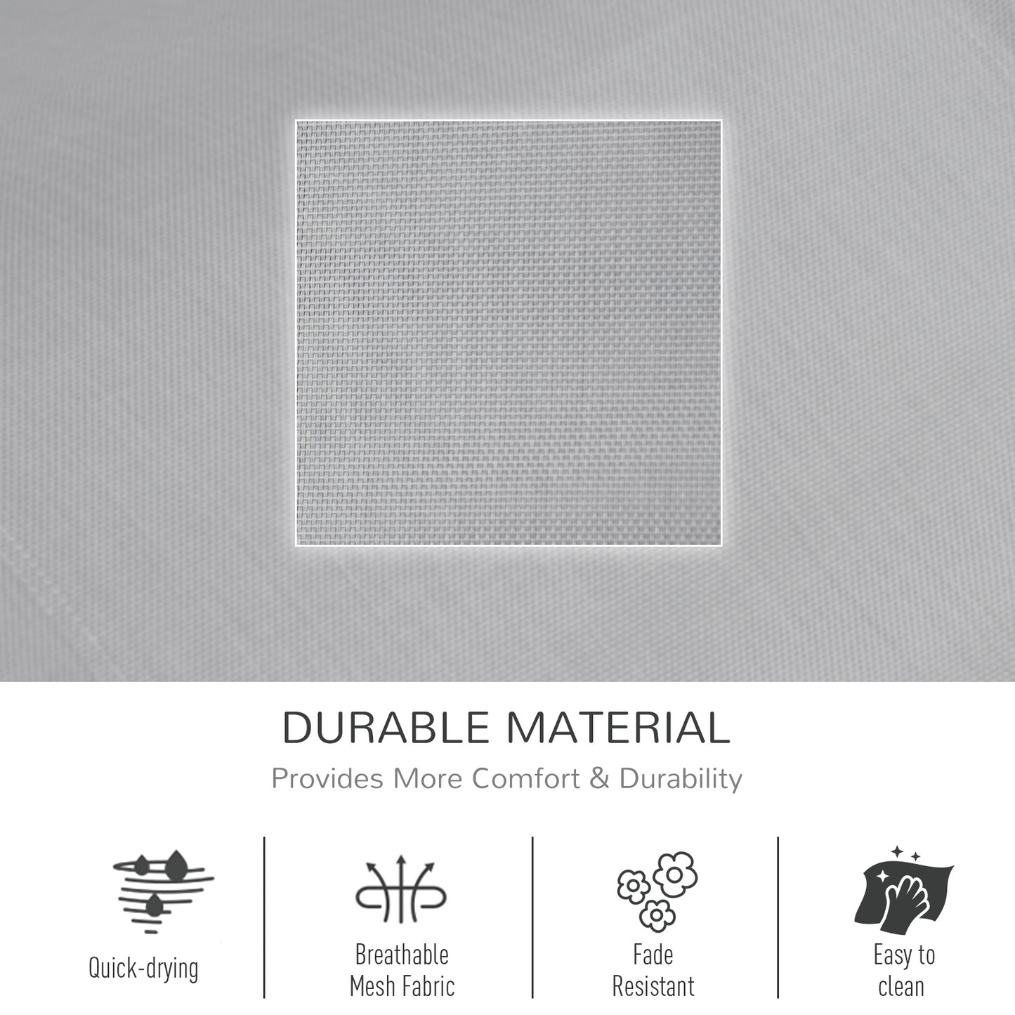 Breathable Mesh Rocking Chair Patio Rocker Lounge for Indoor & Outdoor Recliner Seat w/ Removable Headrest for Garden and Patio Grey