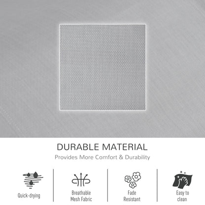 Breathable Mesh Rocking Chair Patio Rocker Lounge for Indoor & Outdoor Recliner Seat w/ Removable Headrest for Garden and Patio Grey