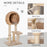 Cat Tree for Indoor Cats 100cm Kitten Climbing Tower Activity Center with Sisal Scratching Post Condo Perch Hanging Balls Teasing Rope Toy Cushion