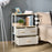 Chest of Drawers Bedroom Unit Storage Cabinet with 3 Fabric Bins for Living Room, Bedroom and Entryway, White