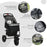 Folding Pet Stroller 3 Wheel Dog Jogger Travel Carrier Adjustable Canopy Storage Brake Mesh Window for Small Miniature Dog Cat Grey