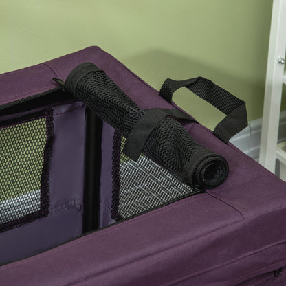60cm Pet Carrier, Cat Carrier Cat Bag, Pet Travel Bag w/ Cushion, Carry Bag, for Cats and Miniature Dogs - Purple