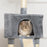 Corner Cat Tree for Indoor Cats, Kitten Tower with Scratching Post House Ladder Toy - Grey