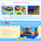 Kids Bouncy Castle House Inflatable Trampoline Water Pool 2 in 1 with Blower for Kids Age 3-12 Rainbow Design 2.9 x 2 x 1.55m