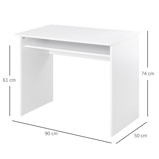 Computer Writing Desk with Storage Compartment Workstation Learning Center for Home Office 90W x 50D(cm) - White