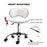 PU Leather Rolling Swivel Salon Chair Salon Stool with Backrest White