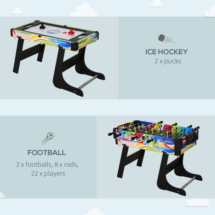 Folding Multi Gaming Table 4 in 1 Hockey, Football Table, Table Tennis, Billiards For Play Fun