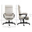 High-Back Home Office Chair, Linen Swivel Reclining Chair with Adjustable Height, Footrest and Padded Armrest for Living Room Cream White