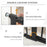 Dog Gate with Cat Flap Pet Safety Gate Barrier, Stair Pressure Fit, Auto Close, Double Locking, for Doorways, Hallways, 75-103 cm Black