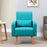 Accent Chair, Linen-Touch Armchair, Upholstered Leisure Lounge Sofa, Club Chair with Wooden Frame, Teal