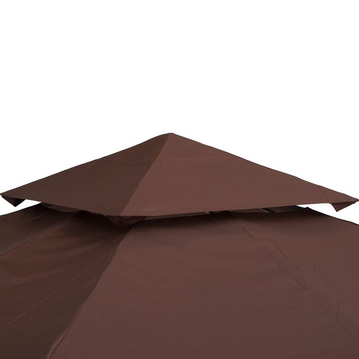 3 x 3(m) Gazebo Replacement Canopies Replacement Cover Spare Part Coffee (TOP ONLY)