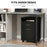 60cm Storage Cabinet w/ Drawer Open Shelf Metal Handles 4 Wheels Office Home Organiser Mobile Printer Black