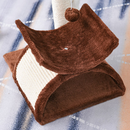 Cat Tree for Indoor Cats Scratching Post Kitten Scratcher Kitty Activity Play Center Sisal Rotatable Top Bar Tunnel Dangling Ball Brown