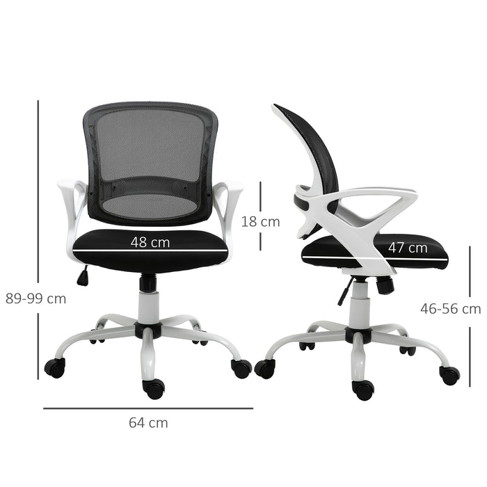 Office Chair Mesh Swivel Desk Chair with Lumbar Back Support Adjustable Height Armrests Black