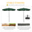 Aluminium Sun Umbrella Parasol Patio Garden Rectangular Tilt 2M x 1.25M Green