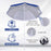 1.7m x 2m Tilted Steel Frame Beach Parasol Blue