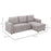 Linen-Look L-Shaped Sofa Bed with Storage