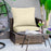 Outdoor Seat and Back Cushion Set Patio Deep Seating Chair Replacement Cushion