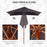 2m x 1.5m Tilt Mechanism Bamboo Wooden Frame Parasol Deep Grey