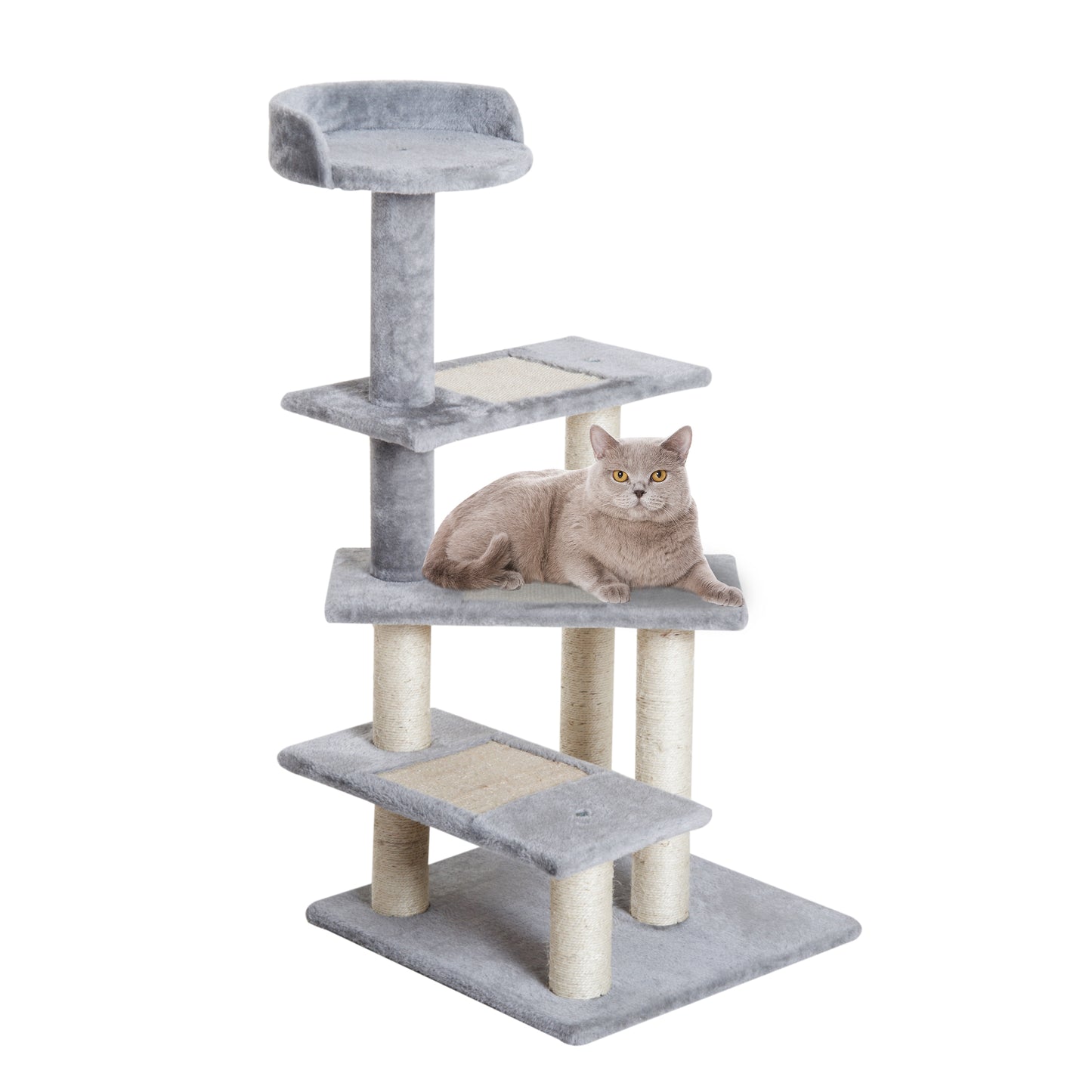 100 cm Cat Tree for Indoor Cats Kitten Scratch Scratching Post Climbing Tower Activity Center Grey