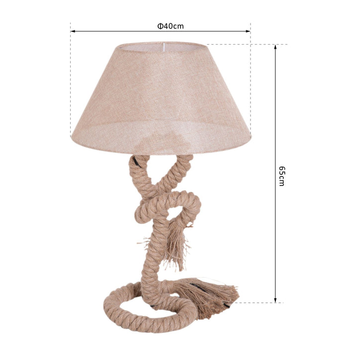 Table Lamp Bedside Light Indispensable Nautical Twisted Rope Glow E27 Bedroom Living Room Beige