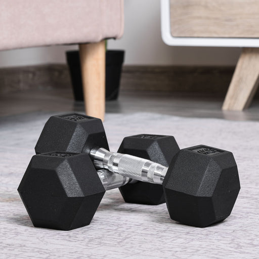 2x4kg Rubber Dumbbell Sports Hex Weights Sets Home Gym Fitness Hexagonal Dumbbells Kit Weight Lifting Exercise