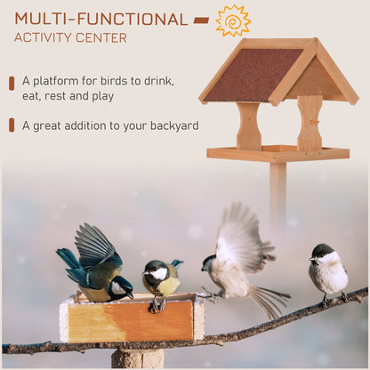 Wooden Bird Table Wild Bird Feeding Station Freestanding Feeder for Garden Outdoor 55 x 55 x 144cm