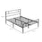 Double Metal Bed Frame Solid Bedstead Base with Headboard and Footboard, Metal Slat Support and Underbed Storage Space, Bedroom Furniture