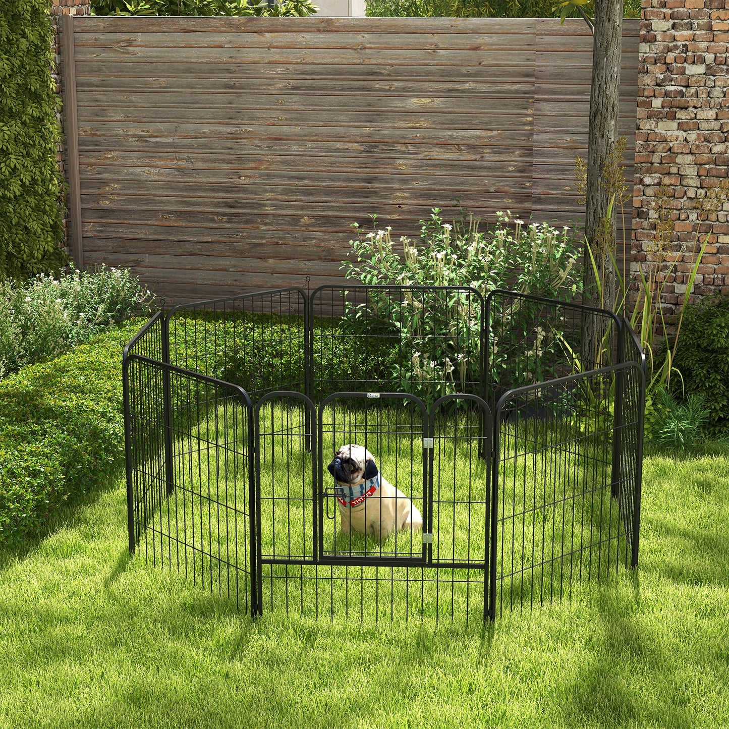 Heavy Duty Puppy Play Pen, 8 Panels Pet Exercise Pen for Indoors, Outdoors, Pet Playpen for Medium, Small Dogs, 79Hcm
