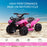 Kids Ride-on Four Wheeler ATV Car with Real Working Headlights, 6V Battery Powered Motorcycle for 18-36 Months, Pink